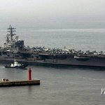 부산에 온 美 핵(核)추진 항공<b>모함</b> '로널드 레이건'!