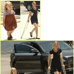 <b>목발</b> 짚은 기네스, 천진난만한 딸 애플