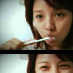 양치질 하는 <b>효리</b>~ 까무잡잡한 매력 피부~!!!