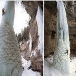 <b>폭포</b>가 얼어서 그래도 얼음기둥이 되었다??!