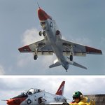 항모에서 이착함훈련중인 미해군의 훈련기 <b>t</b>-45 goshawk