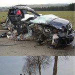 차가 <b>두동강</b> 난 교통사고! 운전자는 멀쩡했다!!!