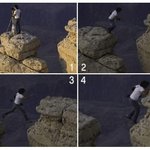 그랜드캐년 <b>바위</b>를 폴짝폴짝 뛰어다니는 간큰 남성!