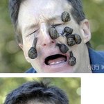 얼굴에 달팽이 키우는 남자 미쳤나?