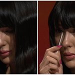 자밀라 방송도중 눈물을 <b>면봉</b>으로 닦는 모습~