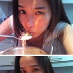 유진은 죽치고 앉아서 라면을 <b>냄비</b>채 먹어도 이쁘네ㅠ