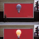 기발한 광고, 사람이 지나갈때만...