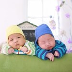 귀여운 쌍둥이 두 <b>손자</b>의 모습