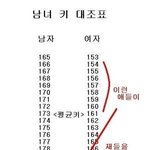 (남녀<b>키</b> 대조표)난키작은 <b>여자</b>가 좋은데 근데 왜?!<b>키</b>큰남자를 좋아해...