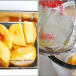 맜있는 간식 <b>도넛</b>과 복숭아 슬러쉬 있습니다 >_<