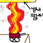 미역국 끓이려다 나홀로 캠프파이어 한 사건