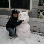 [사진有]눈이 많이 내리던 1월4일 <b>백수</b>둘이서 눈사람을 만들었습니다.