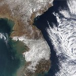 눈내린 한반도 <b>위성</b>으로보기