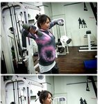 <b>카라</b> 강지영 헬스장에서 운동 중, 폼 예술