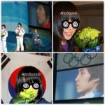 이승훈 선수 금메달 시상식에서 꽃다발 받았어요 으흐흐
