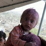 대단한 인도의 <b>전통</b> lathmar holi 축제