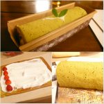 녹차 딸기 생크림 롤 케잌 ( green tea roll <b>cake</b>)