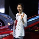 모터쇼에 참가한 여신 김연아