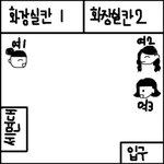 술집에서 만취된 친구를 데리고 화장실로 갔는데...