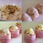 봄나들이도시락으로 좋은 베이컨말이주먹밥♡