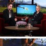 머리 짧게 자른 로버트 패틴슨, tv 출연한 모습