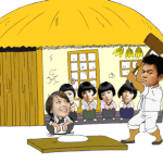 <b>선예</b>랑 박진영이랑 떡 찧기