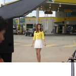 주유소 <b>cf</b> 찍는 소녀시대 윤아, 촬영장 직찍