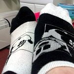 미키마우스 양말 신고 병원간 날 -사진-