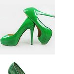 (사진有)예쁘지만 못신을것 같은 <b>초록색</b> 구두