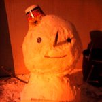 동생과 눈사람 만들기