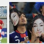 ‘김연아 악마 가면’과 ‘욱일승천<b>기</b>’, 일본 축구<b>팬</b> 응원도구 논란