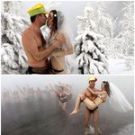 영하 30도 <b>혹한</b> 속 `수영복 결혼식`