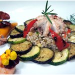 ~구운야채 와 <b>보리</b>를 곁들인  주꾸미 샐러드~*