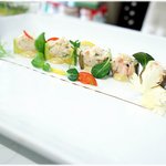 ~게살로 속을 채운 <b>애호박</b>과 가지 그리고 참깨 소스~*