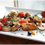 ~구운 토마토와 양파를 곁들인 닭요리~*