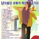 남자들의 <b>공통</b>적 특징 30가지