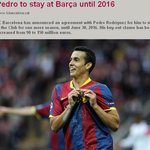 페드로, <b>fc</b>바르셀로나와 2016년까지 재계약 확정
