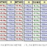 키와몸무게 대비 예쁜<b>체중</b>/<b>정상체중</b>