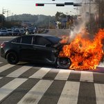 라세티 디젤 리콜 차량 전소.