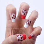 셀프네일아트~^^ 레드 프렌치 호피<b>무늬</b> 네일아트 해봤어용 !!