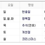 <b>이쯤</b>에서 보는 올한해 공휴일....