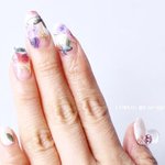 셀프 젤네일아트~^^ 손톱위에 <b>장미</b>가 한가득~ 네일스티커로 꾸민...