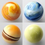 행성(태양계)초콜렛과 돌(<b>운석</b>)초콜렛