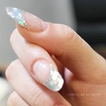 셀프 젤네일아트~^^ 화려한 <b>실버</b> 글리터 프렌치 네일아트~~