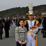 해군사관학교 졸업식 - 졸업하는 생도의 <b>기념사진</b> 찍는 모습