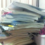 기말고사 준비기간 때의 <b>책상</b>