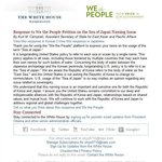 <b>동해</b> 표기에 대한 백악관의 답변