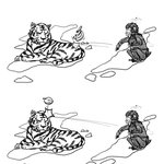 호랑이한테 까부는 <b>원숭이</b>