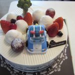 아이랑 로보카 폴리<b>케익</b> 사서 파티했어요.