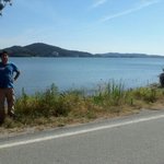 <b>논산</b> 호수 앞에서